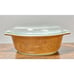 Vintage Pyrex Early American Oval Casserole Bowl Dish Gold Brown 043 1 1/2 Quart