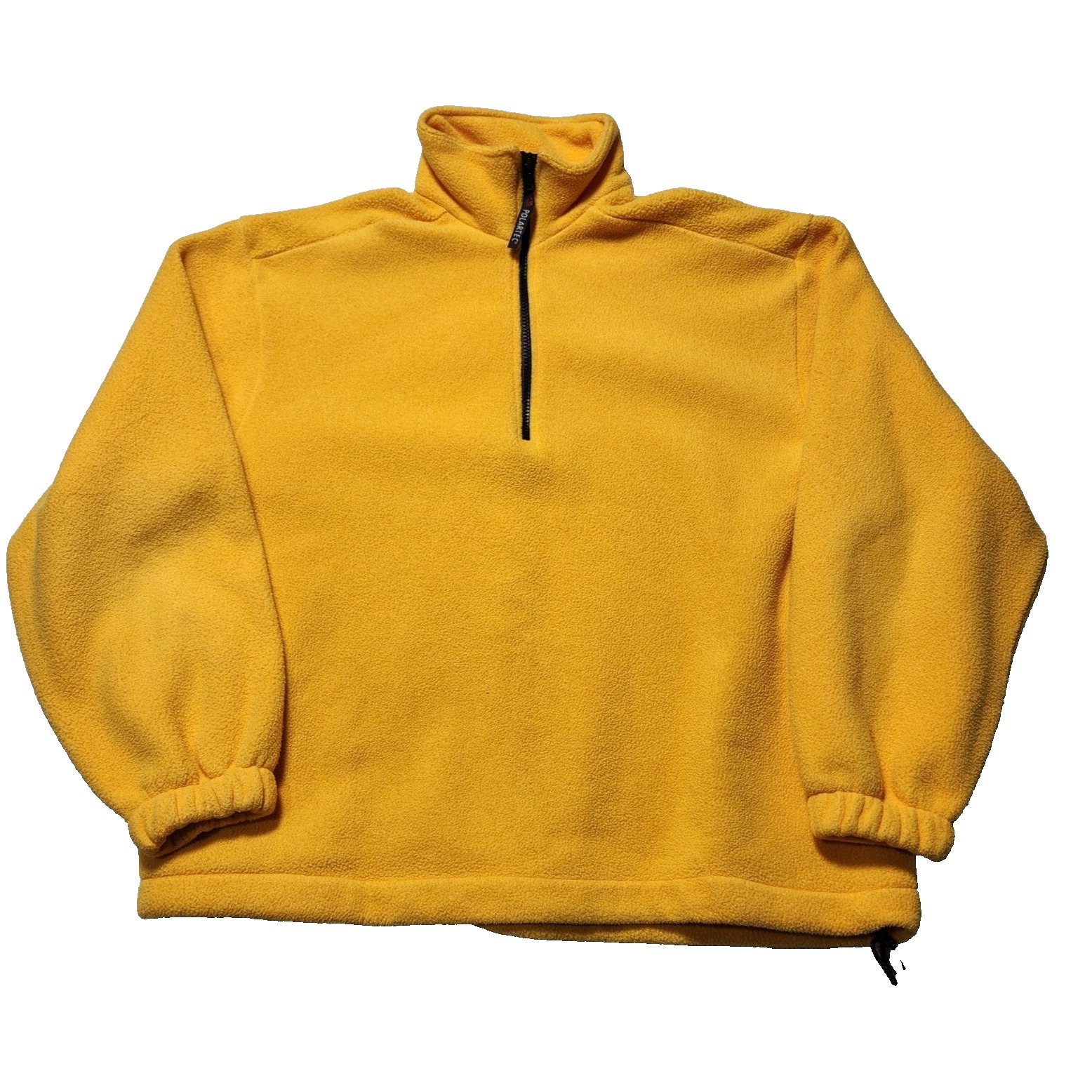 vintage HARTWELL VIASPORT 1/4 Zip Polartec Fleece pockets Yellow/Gold USA sz L