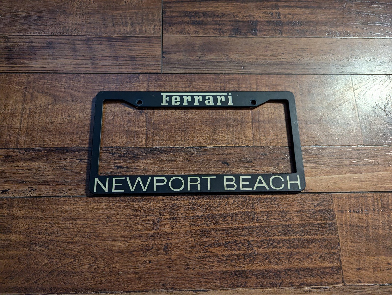 RARE Ferrari Newport Beach California Metal Dealership License Plate Frame