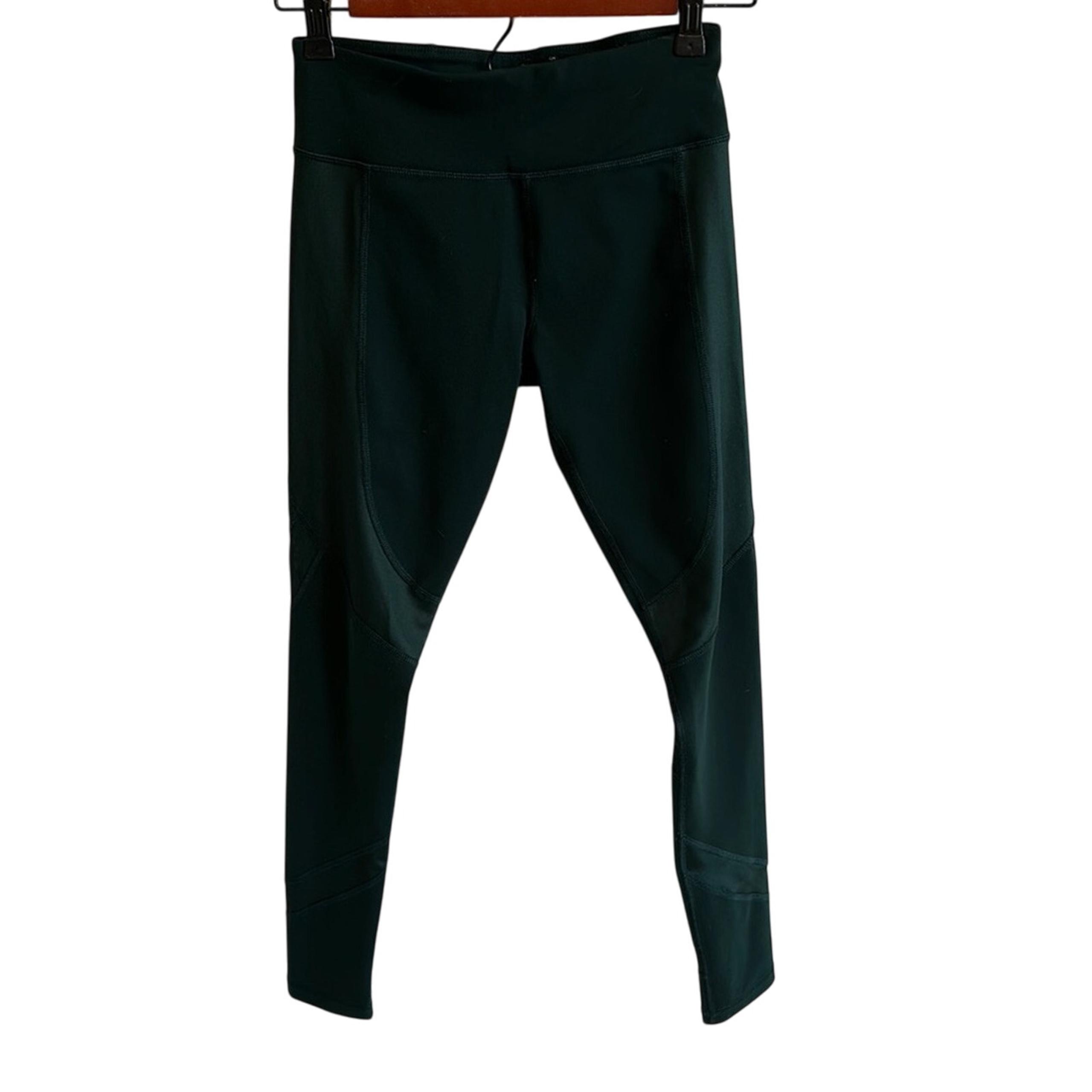 DKNY Pants Hunter Green Athletic Mesh Embellished Leggings Size Women's XS