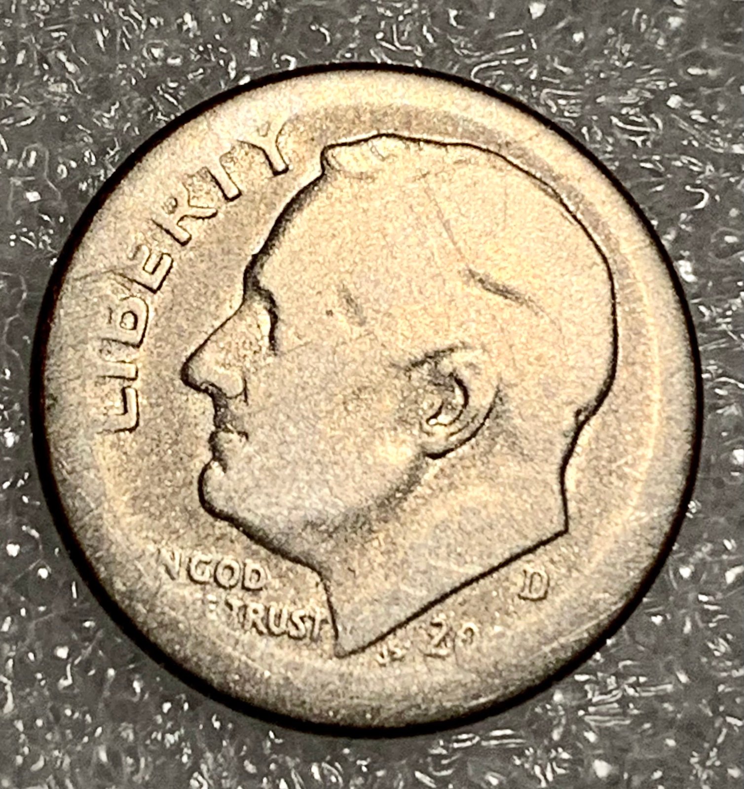 Dime 20–? D w/ die adjustment strike Rare