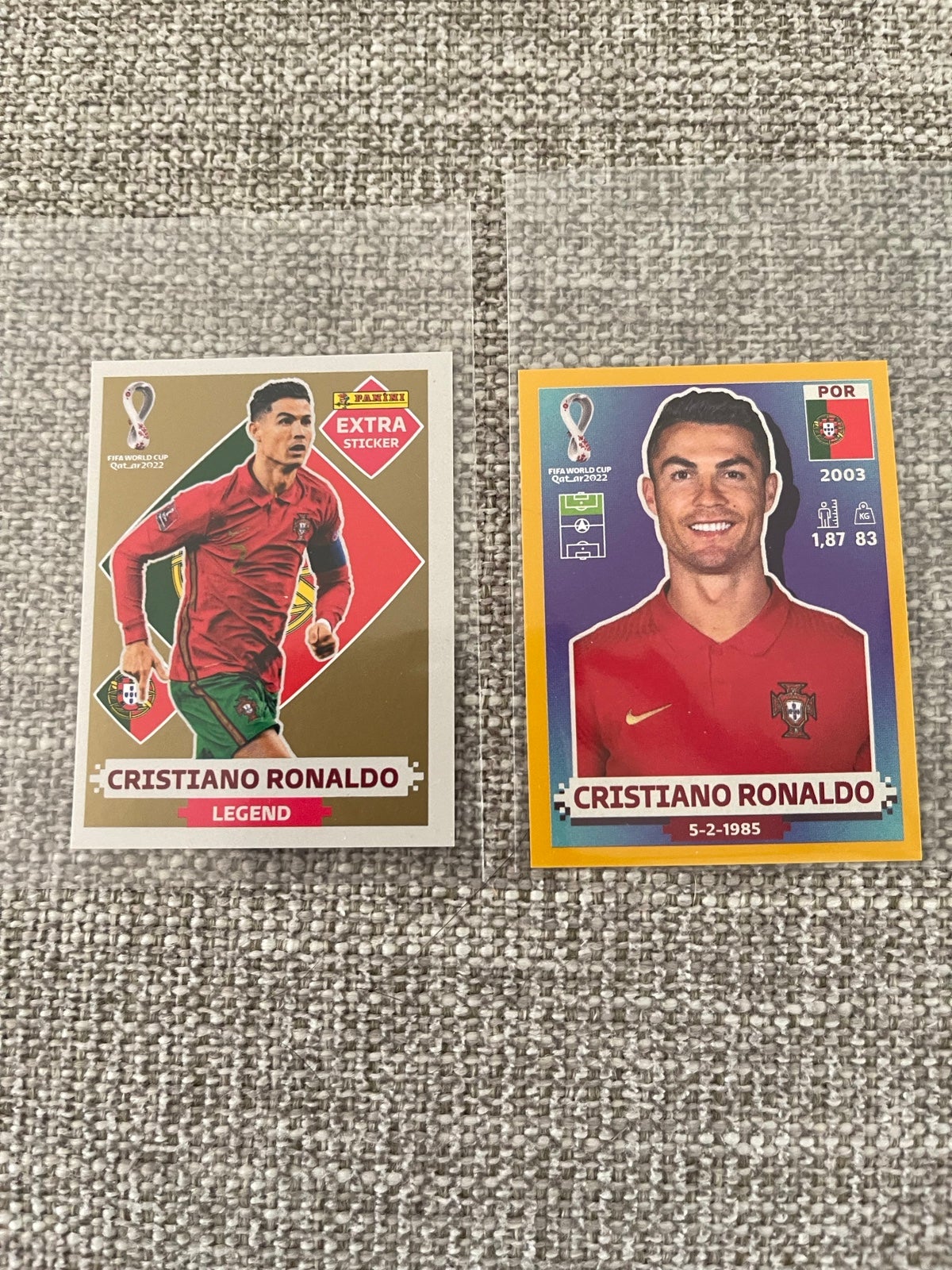 2022 Fifa World Cup Qatar Sticker Cristiano Ronaldo Gold POR18 + Legends