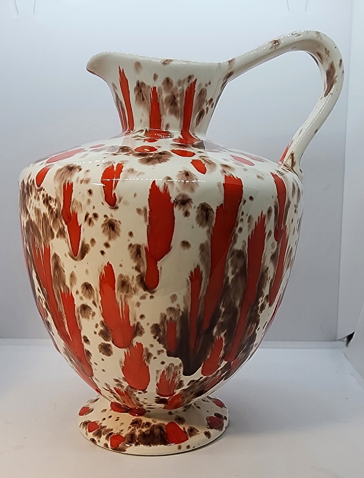 Vintage MCM drip Glaze pitcher