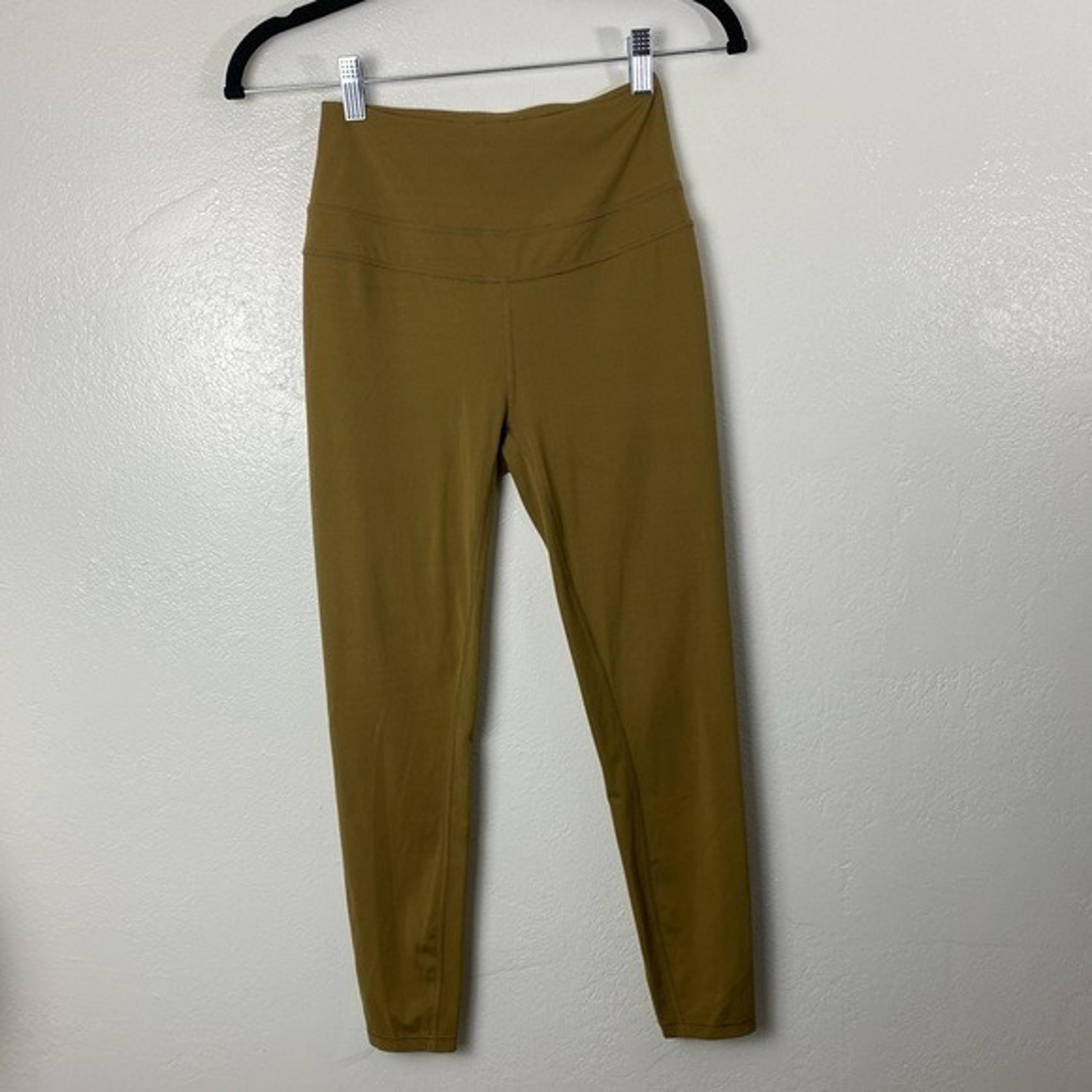 Varley Mustard Brown Neutral High Rise Athletic Leggings women’s size Small