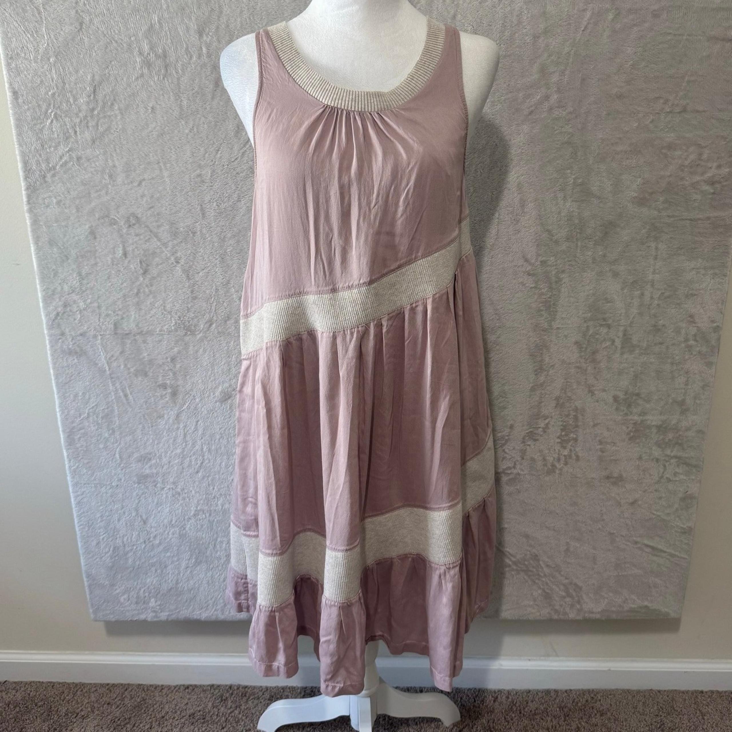 Anthropologie Maeve Women's Sleeveless Flowy Mixed Material Dress S Pale Purple