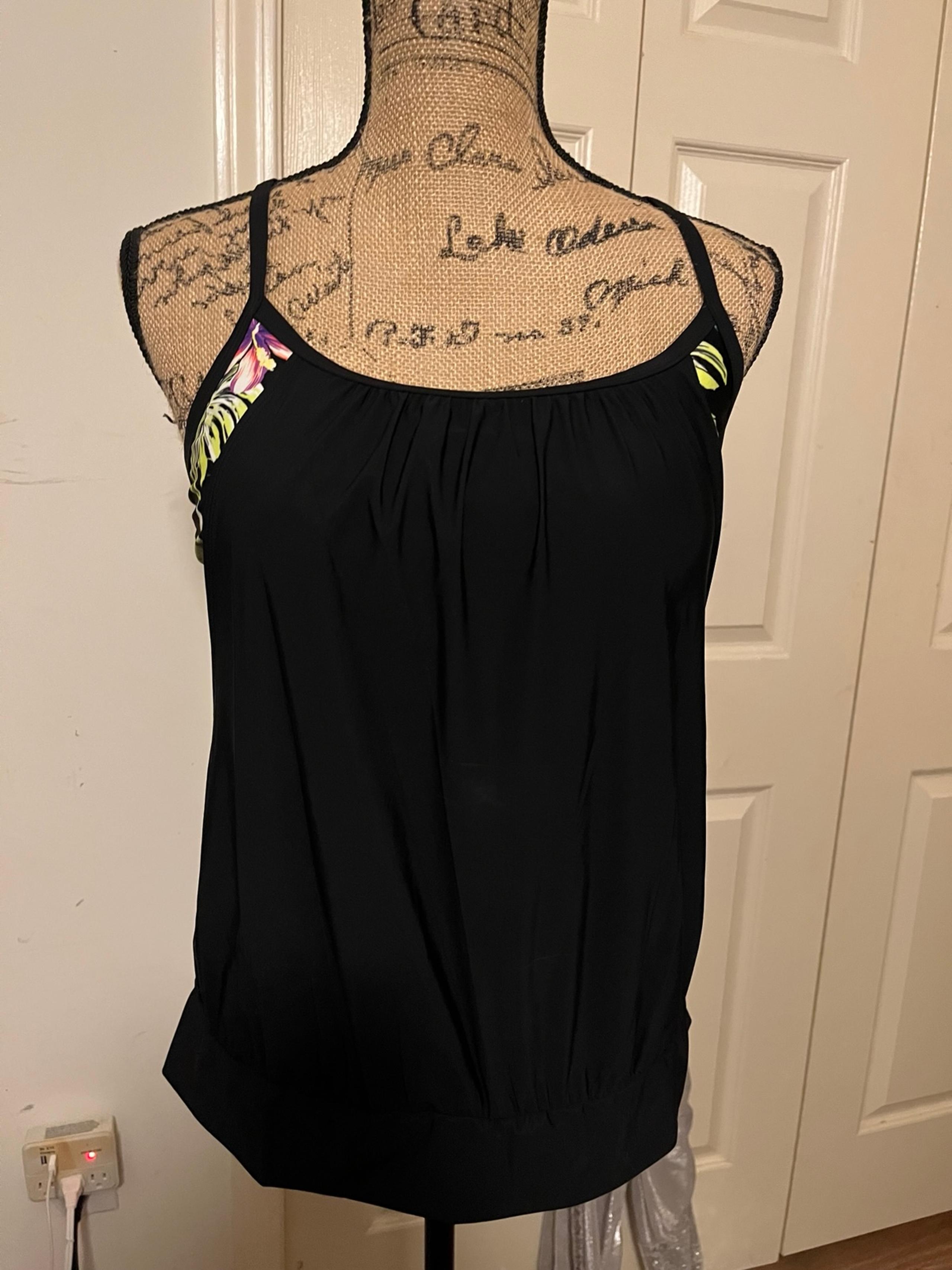 Speedo Women's Swimsuit Top Tankini Blouson Sz Lg
