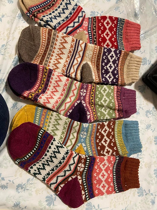 5Pack Womens Vintage Winter Soft Warm Thick Cold Knit Wool Crew Socks