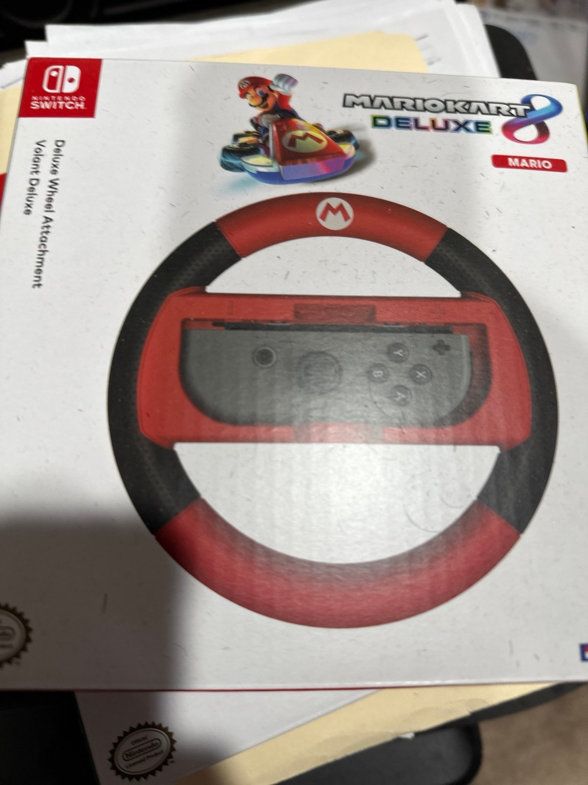 Mario Kart 8 Deluxe Red Mario Steering Wheel Nintendo Switch Joy-Con