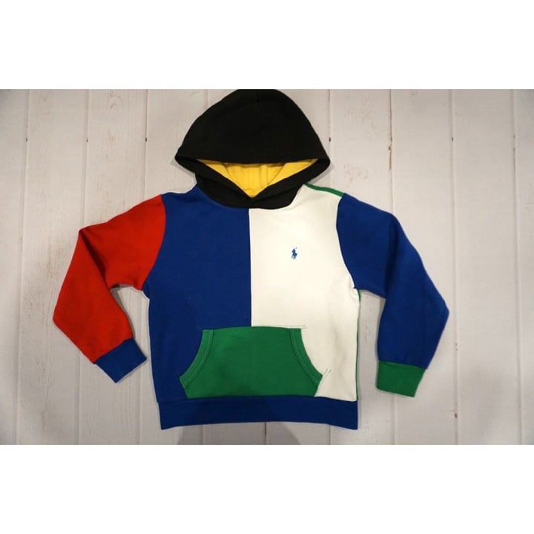 Ralph Lauren Color-Blocked Fleece Hoodie, Size M (10/12)