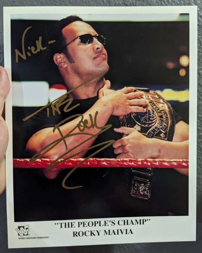 Dwayne Johnson The Rock Autograph Signed 8 x 10 Rookie Promo Photo with Inscript