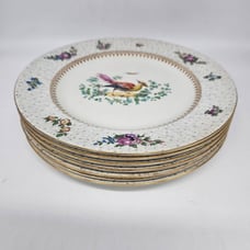 7- Antique 1918 Tiffany & Co NY Booths England Bird Floral Pheasant Dinner Plate