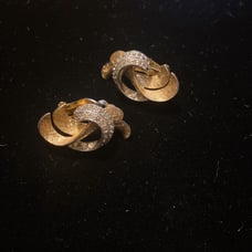 vintage Signed Jomaz Sparkly Vintage Two Tone and Rhinestone Earrings