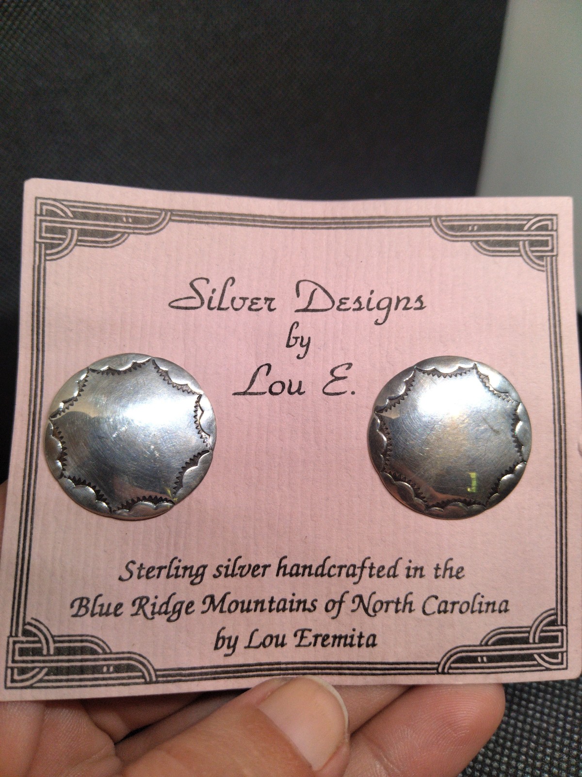 Sterling silver native American style Lou Eremita earrings