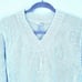 French Navy Vintage Mens Pullover Sweater Chunky Textured Sky Blue Size Medium