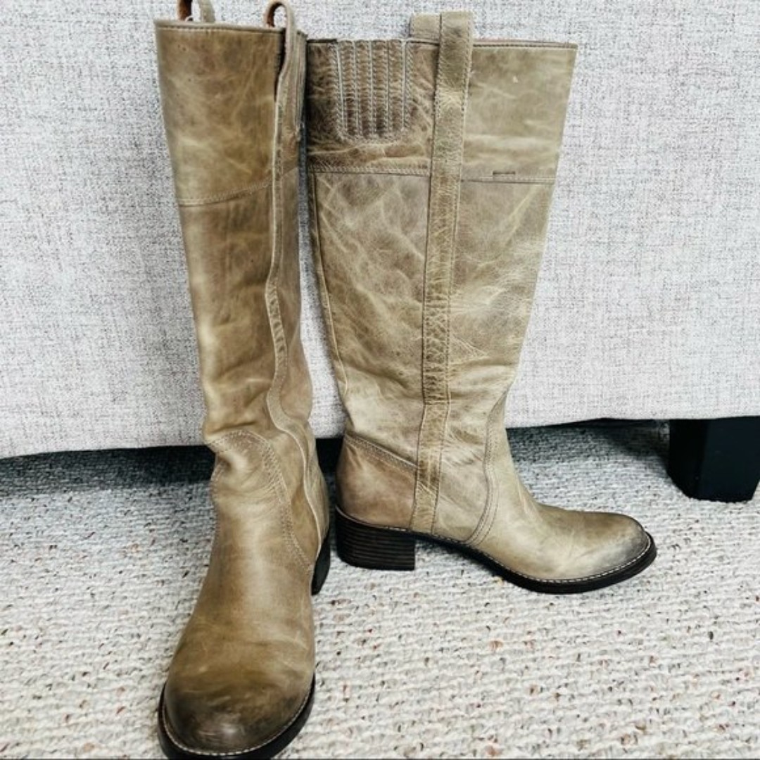 Lucky Brand Hibiscus distressed riding leather boots size 8.5