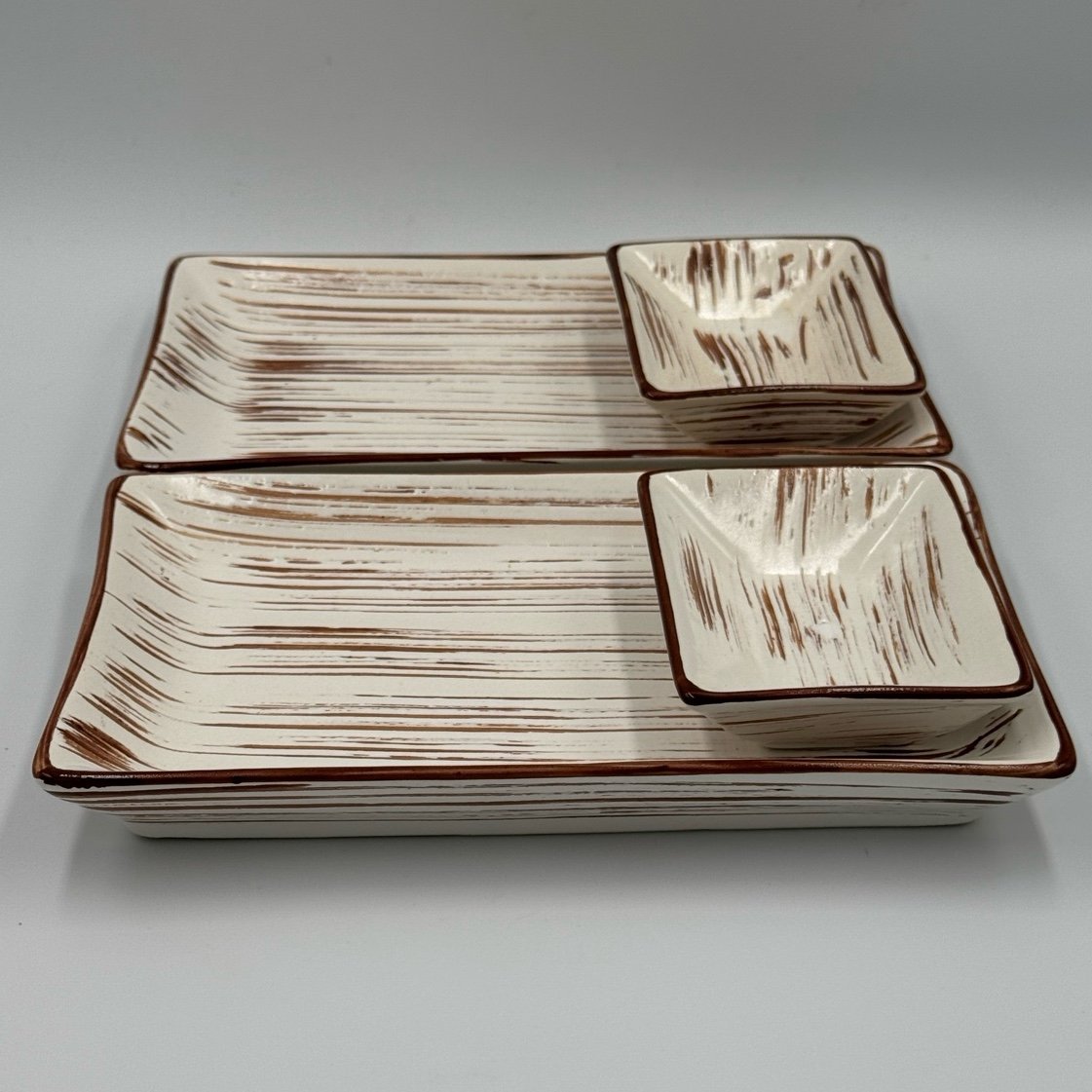 Vintage Pier 1 Ceramic “Suki” Sushi Serving Set for 2