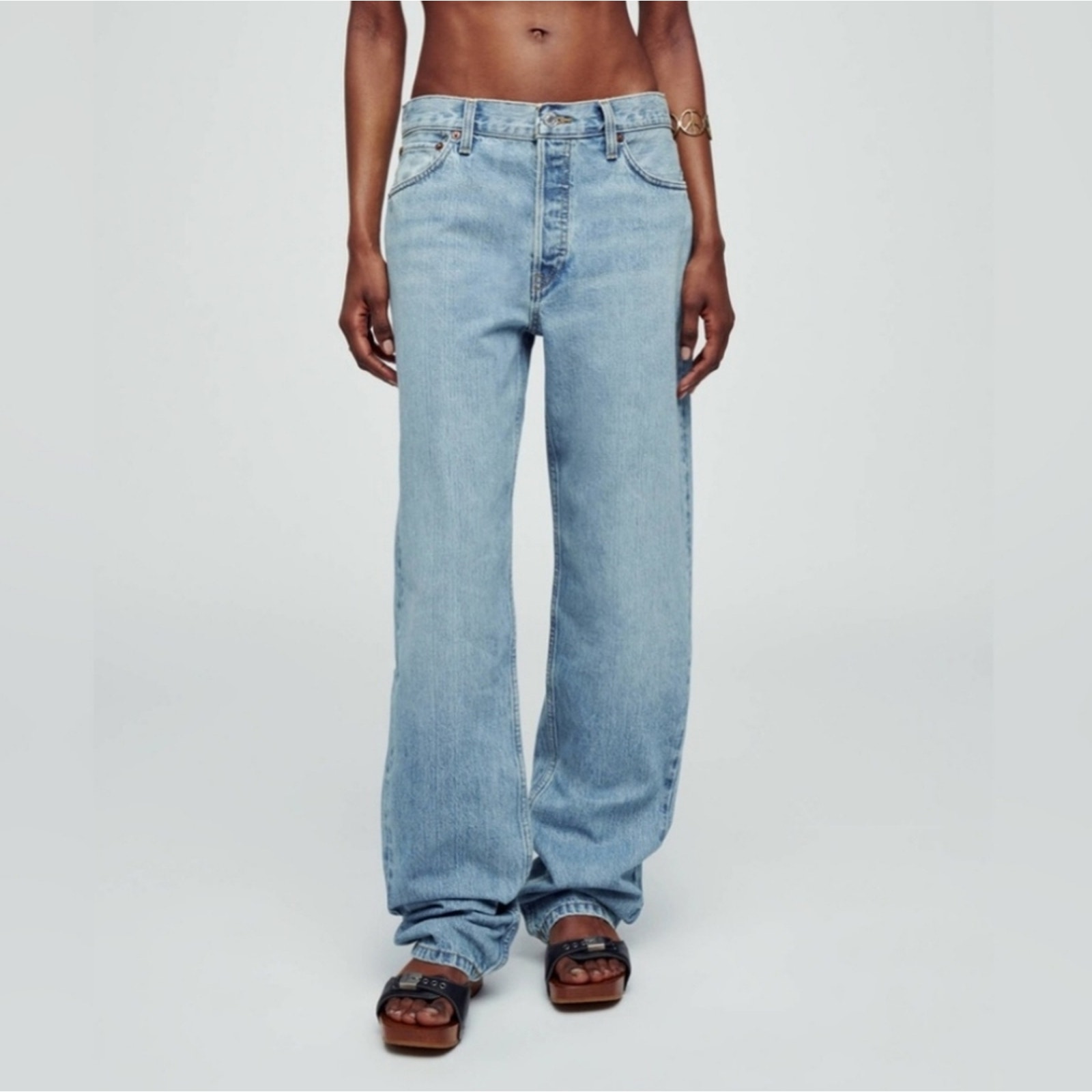 NWT Re/ Done Loose Straight Leg Jean in Wasted Indigo