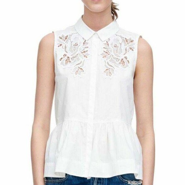 Rebecca Taylor Blouse 8 Peplum NWT $295