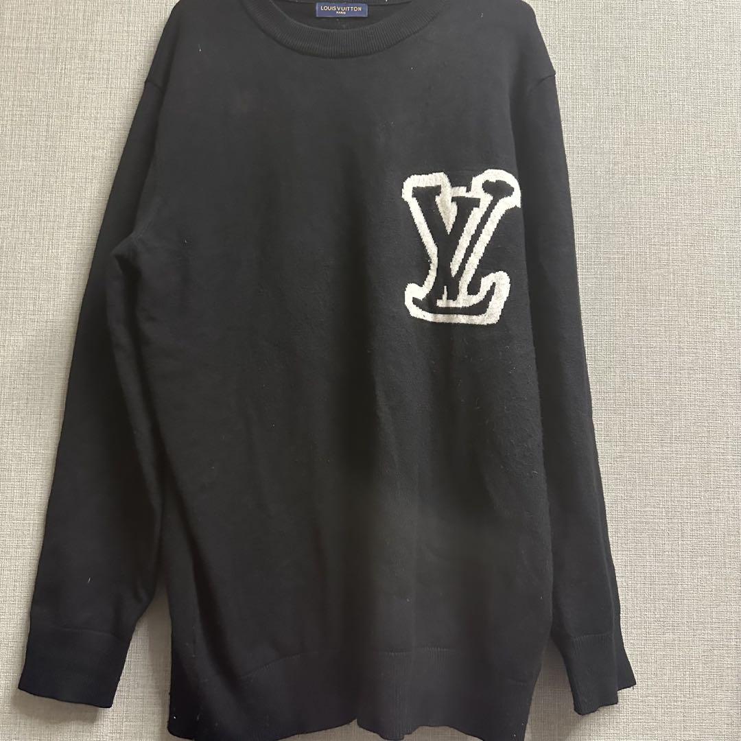 LOUIS VUITTON Black Knit XL Size