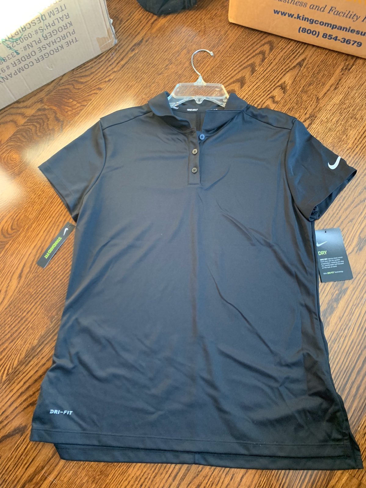 New with Tags Nike black golf polo size