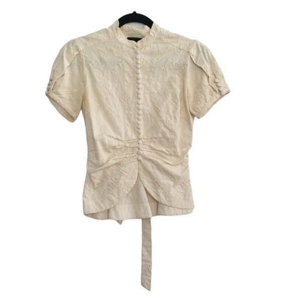 BCBG maxazria Women's Blouse Cream