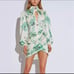 NWT Asymmetrical Hollow Out Print Dresses Long Sleeve