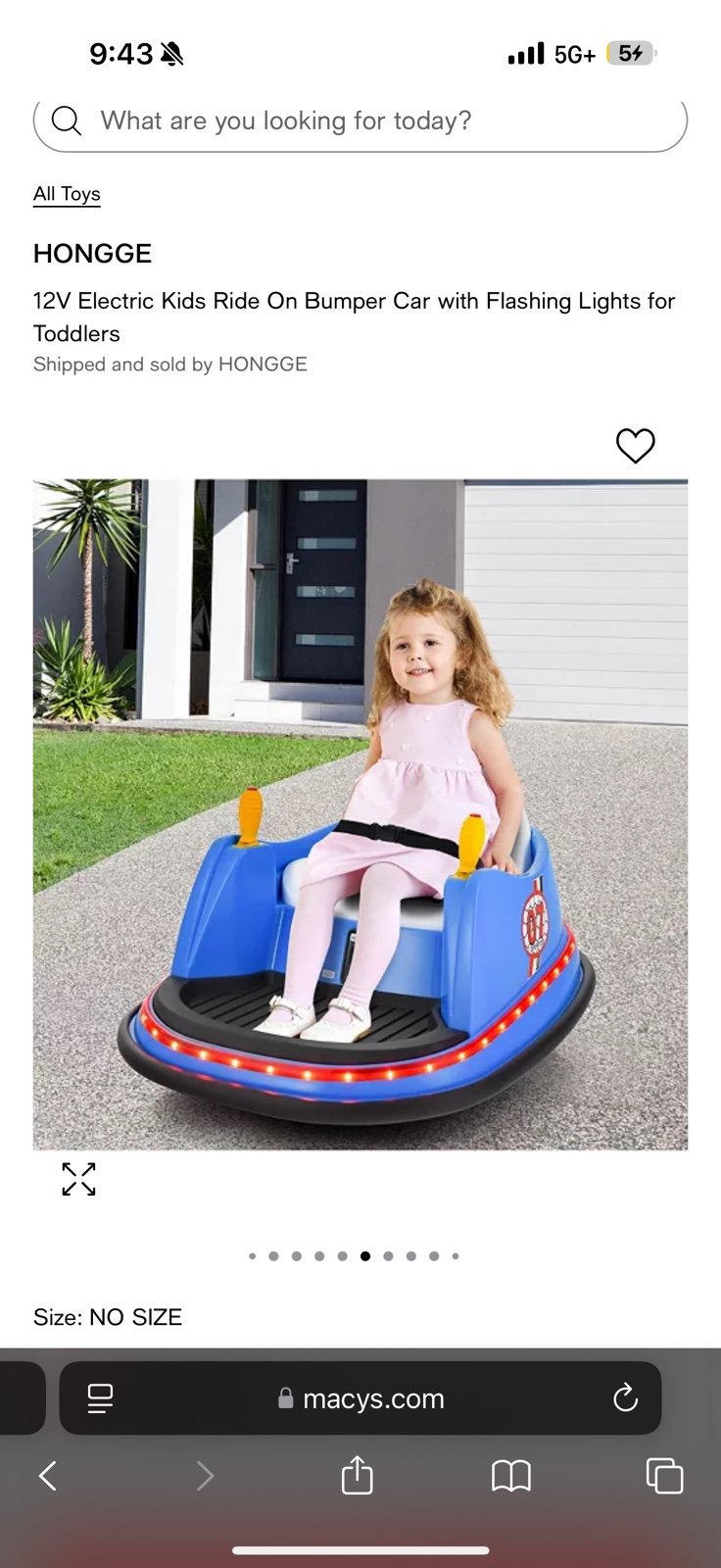 12V Electric Kids Ride On Bumper Car with Flashing Lights for Toddlers