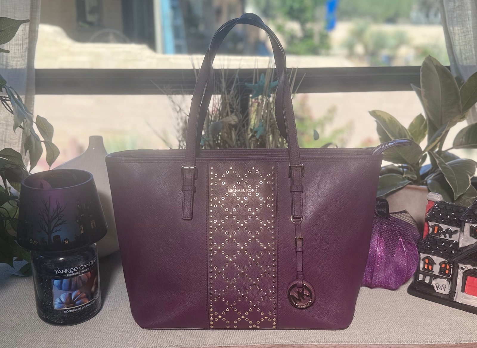 Michael Kors tote in beautiful plum