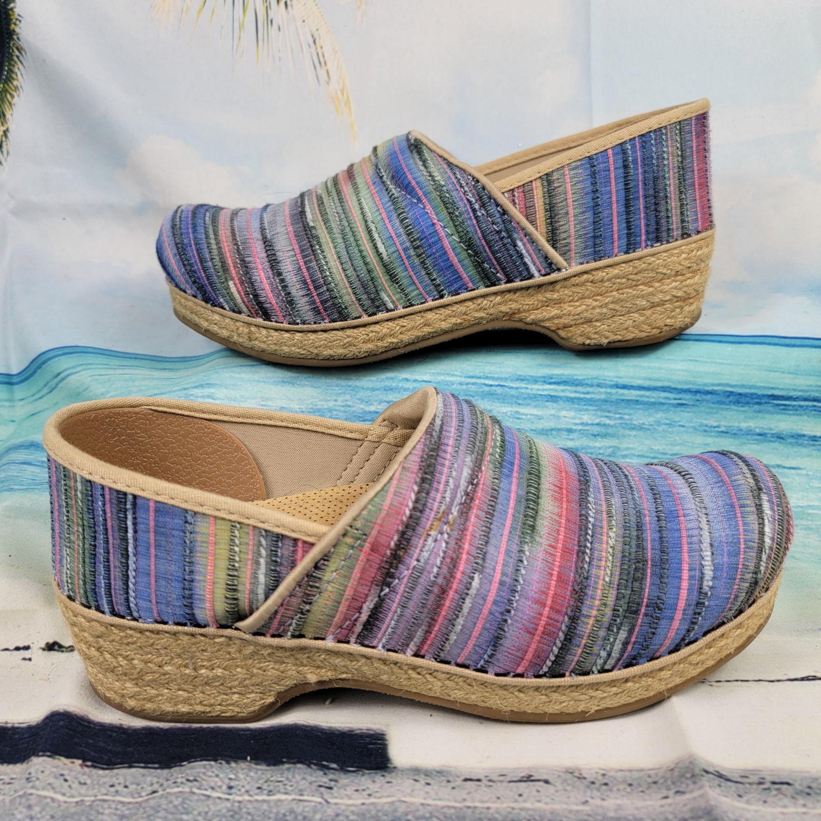 Dansko Professional Jute Artisan Weave Espadrille Clog Womens 8.5-9 EU39