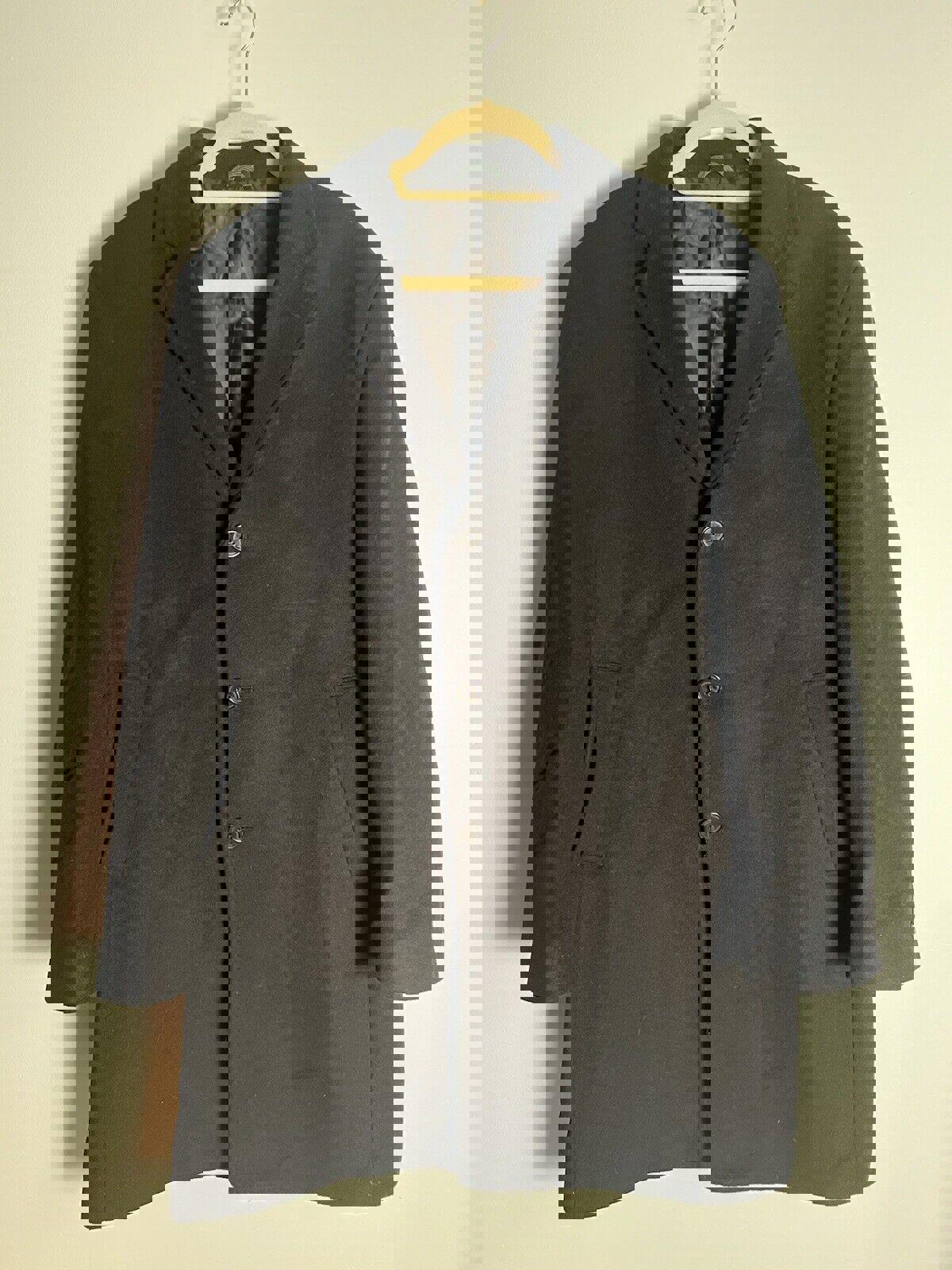 Lauren Ralph Lauren Black Wool Cashmere Dress Coat Peacoat Overcoat Mens 44 S
