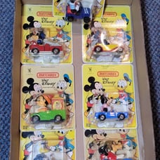 Vintage Set of 1979 Disney Matchbox Diecast Cars Mickey Jiminy Minnie Donald