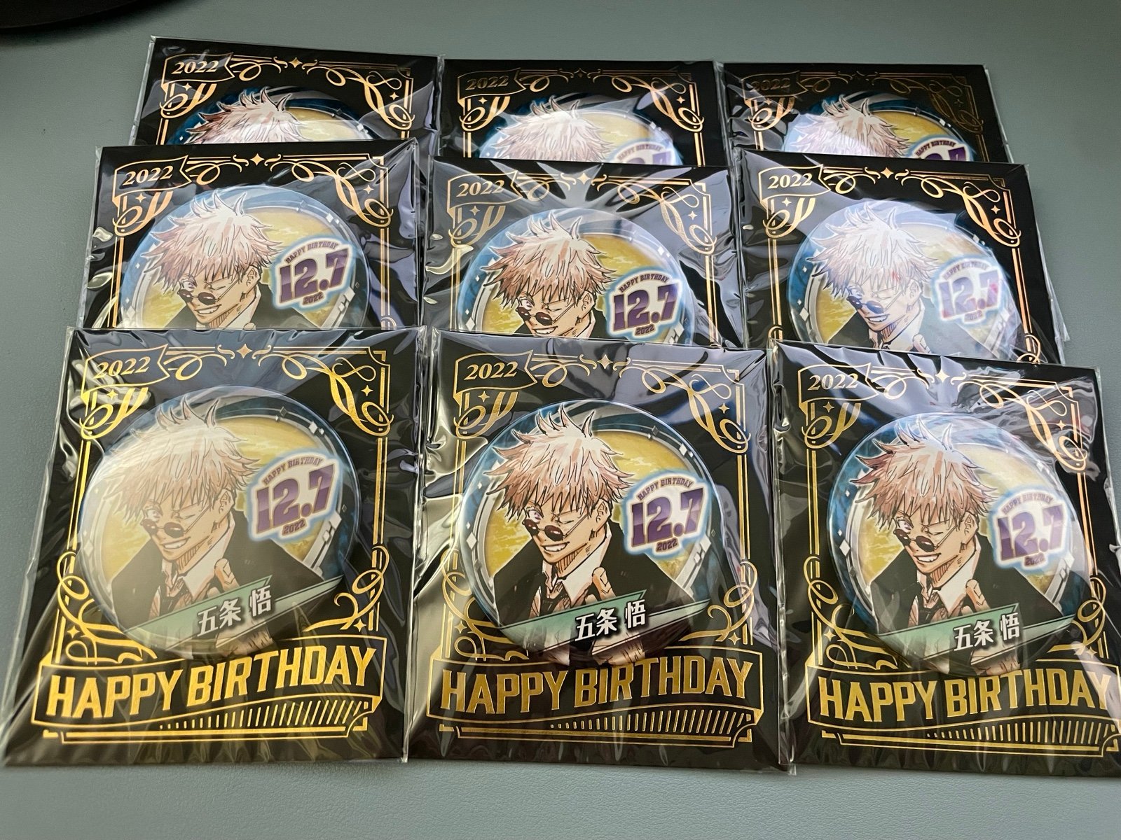 (Set of 9)Jujutsu Kaisen Jump Shop 2022 Birthday Gojo Satoru Metal Badge New!