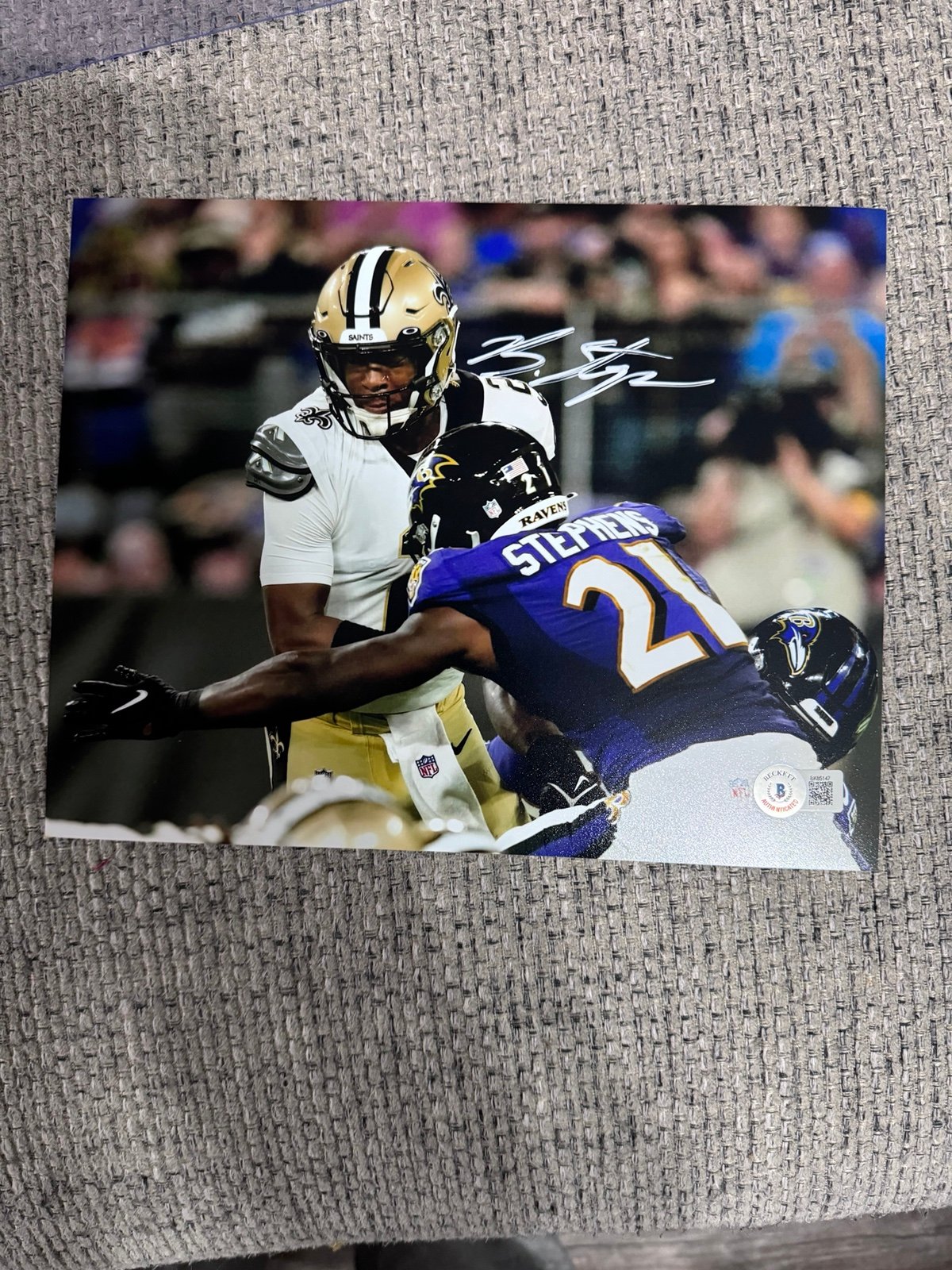 Brandon Stephens signed autograph 8x10 - Beckett coa - Baltimore Ravens