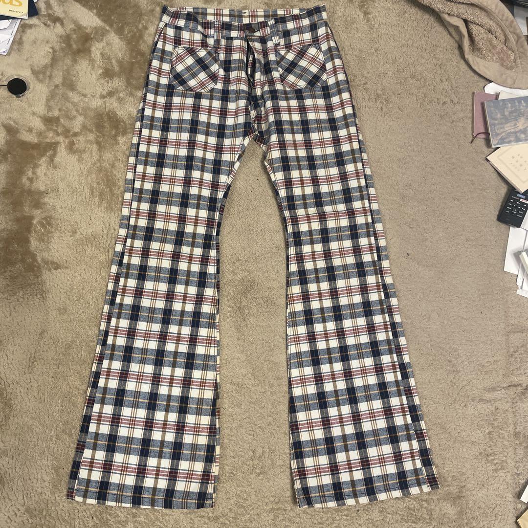 Checked Flare Pants W31L33 Vintage, Almost Deadstock
