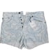 Zara nwt High-Waist Light Blue & White Marble Print Denim Shorts sz 8 button fly