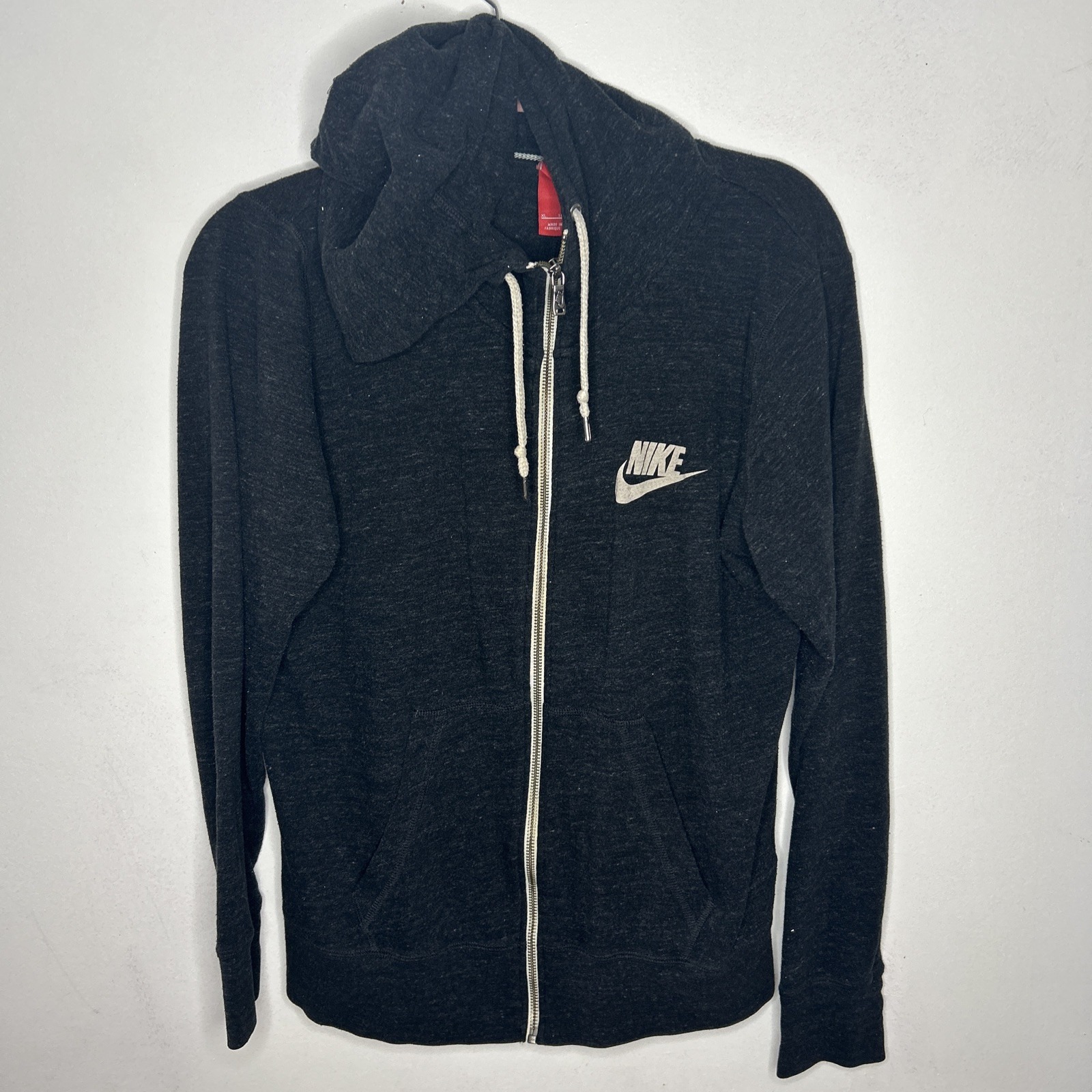 Nike Sweater Womens XL Gym Vintage Hoodie Heather Gray Full Zip 813872