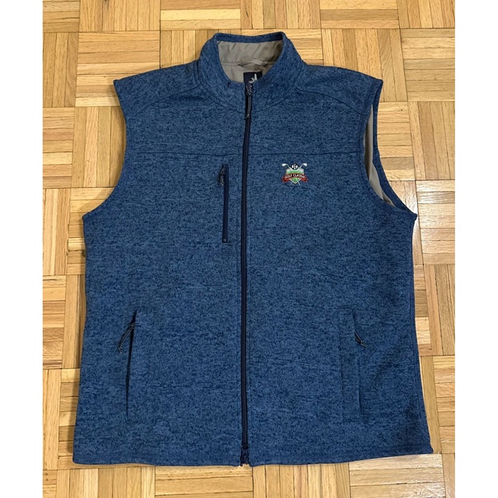 Johnnie-O Performance Wes Vest Fleece Jacket Mens Large Golf American Flag Blue