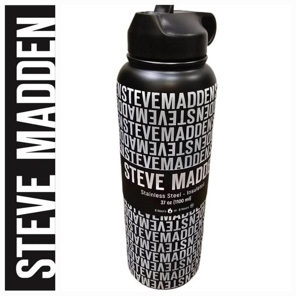 Steve Madden Logo Stainless Steel-Insulated 37oz Leakproof Water Bottle