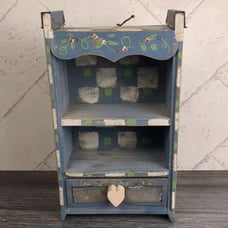 Doll Furniture Cupboard Country Cottage Shelf Folk Art Tchotchke Primitive