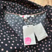 NEW Boden Elsie Polka Dot Button Front Black Midi Dress Size 16 Long