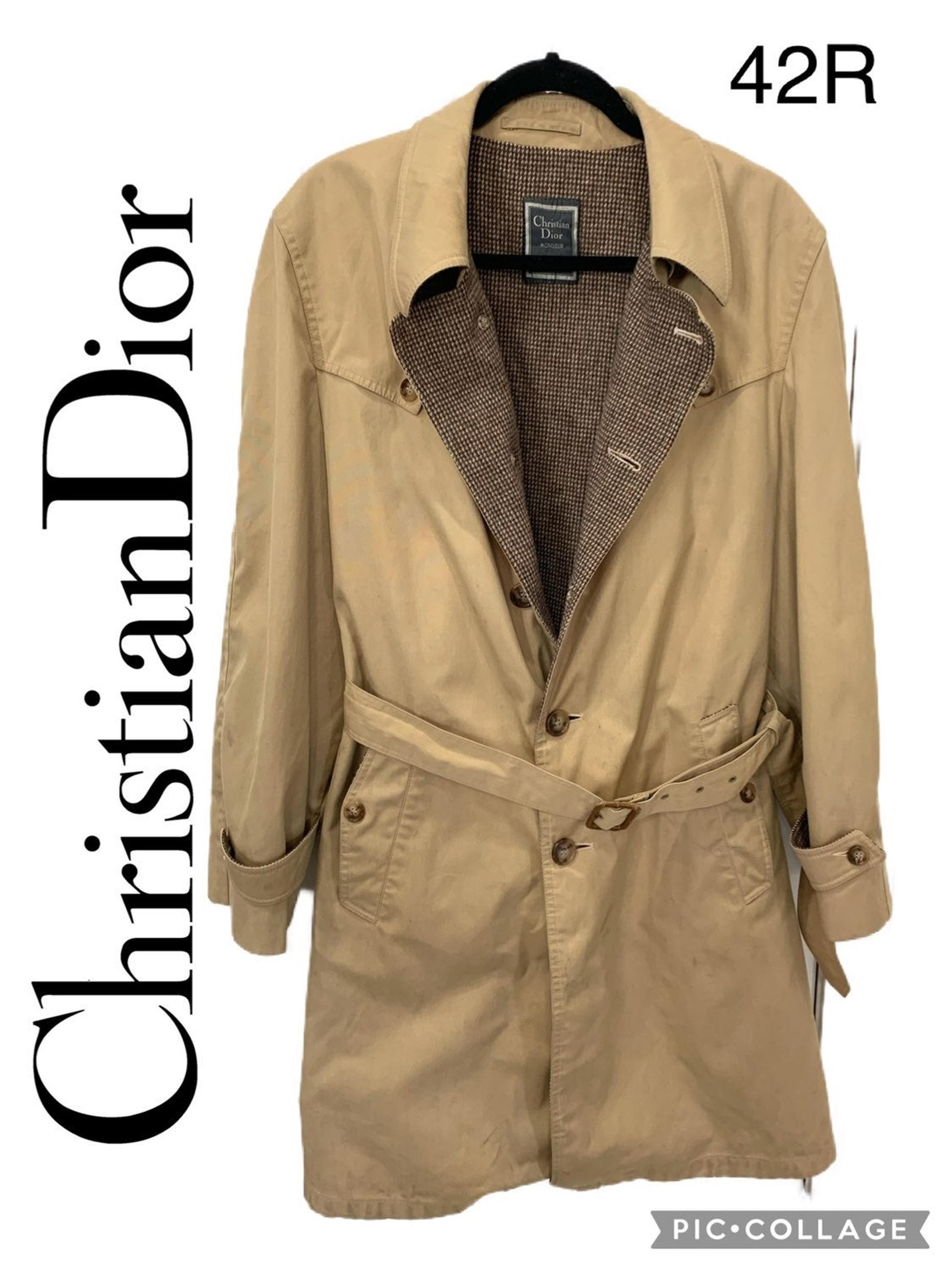 Vintage Christian Dior Wool Trench Coat 42R