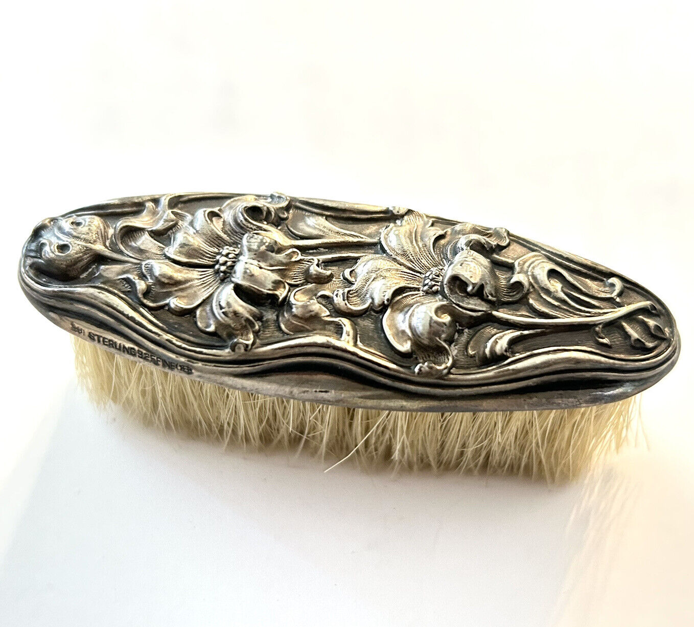 UNGER Bros Sterling Silver Brush Repousse Flower Art Nouveau