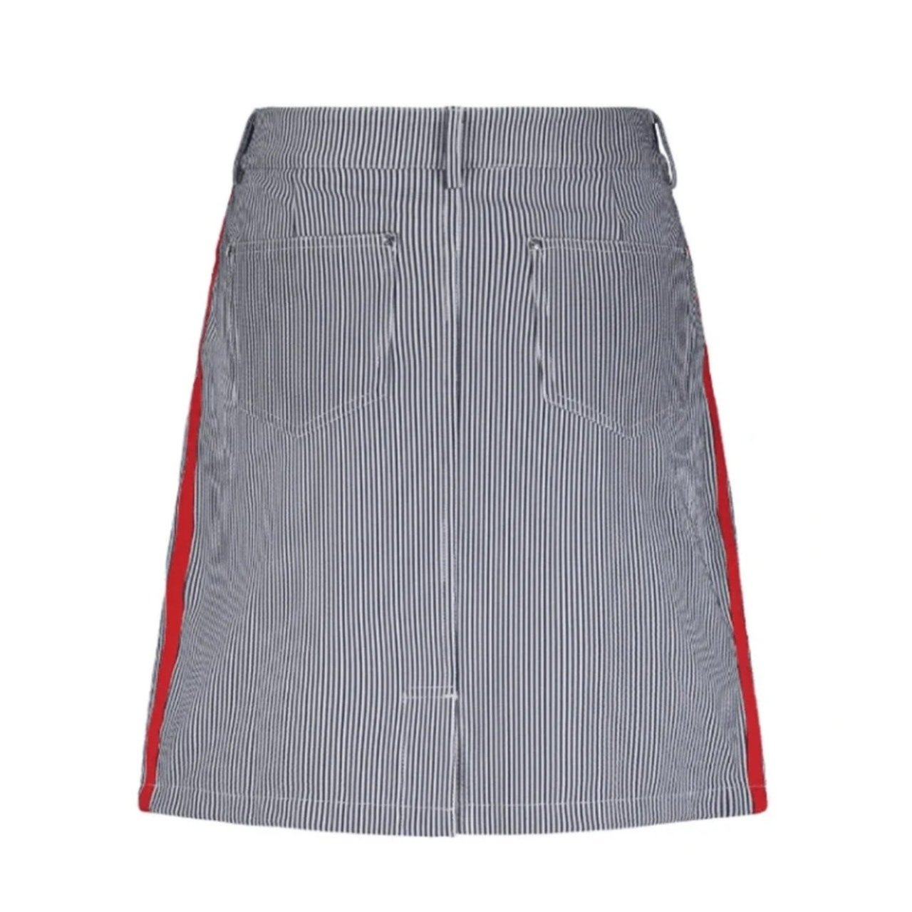 Movetes Striped Skort A-Line Mini Skirt Red Trim Red White Blue Casual Size 4