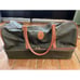 Vintage Leather Babe Didrikson Weekender Duffle Carry-on Bag, ~ ITALY Dark Green