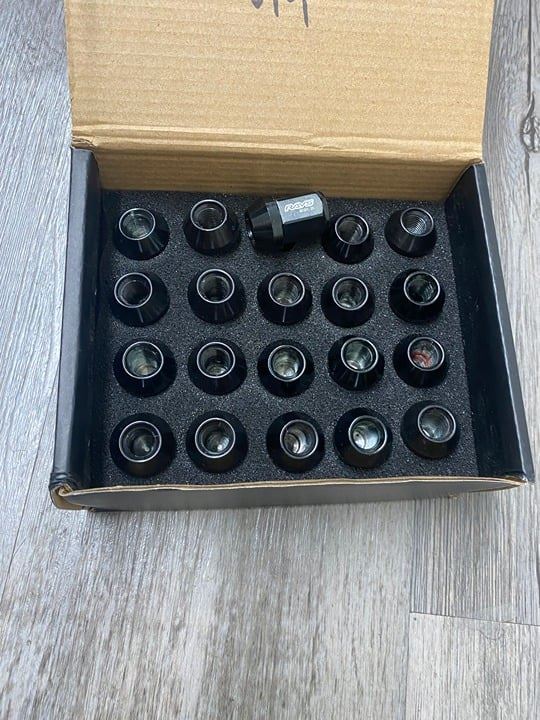 Rays black lug nuts JDM 12x1.25 new