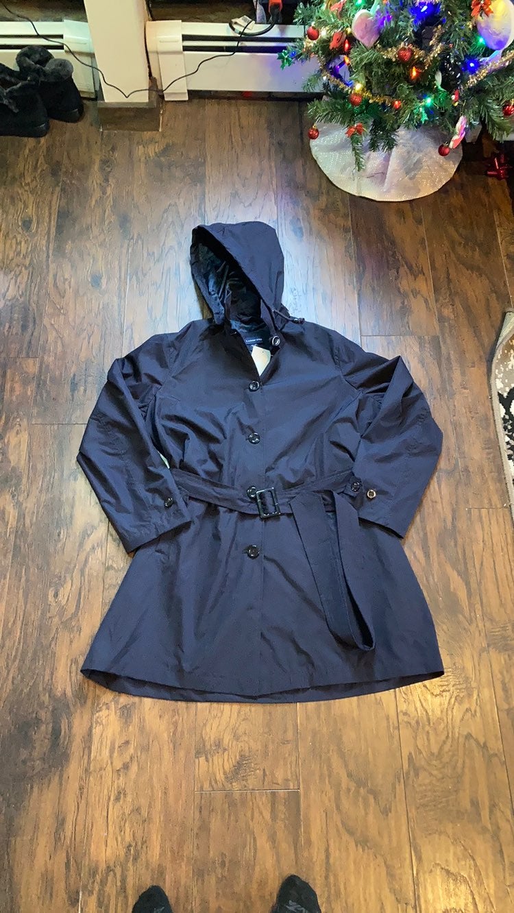 Lands’ End Navy Blue Lightweight Trench