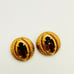 Vintage Dragon Eye Topaz Clip Statement Earrings