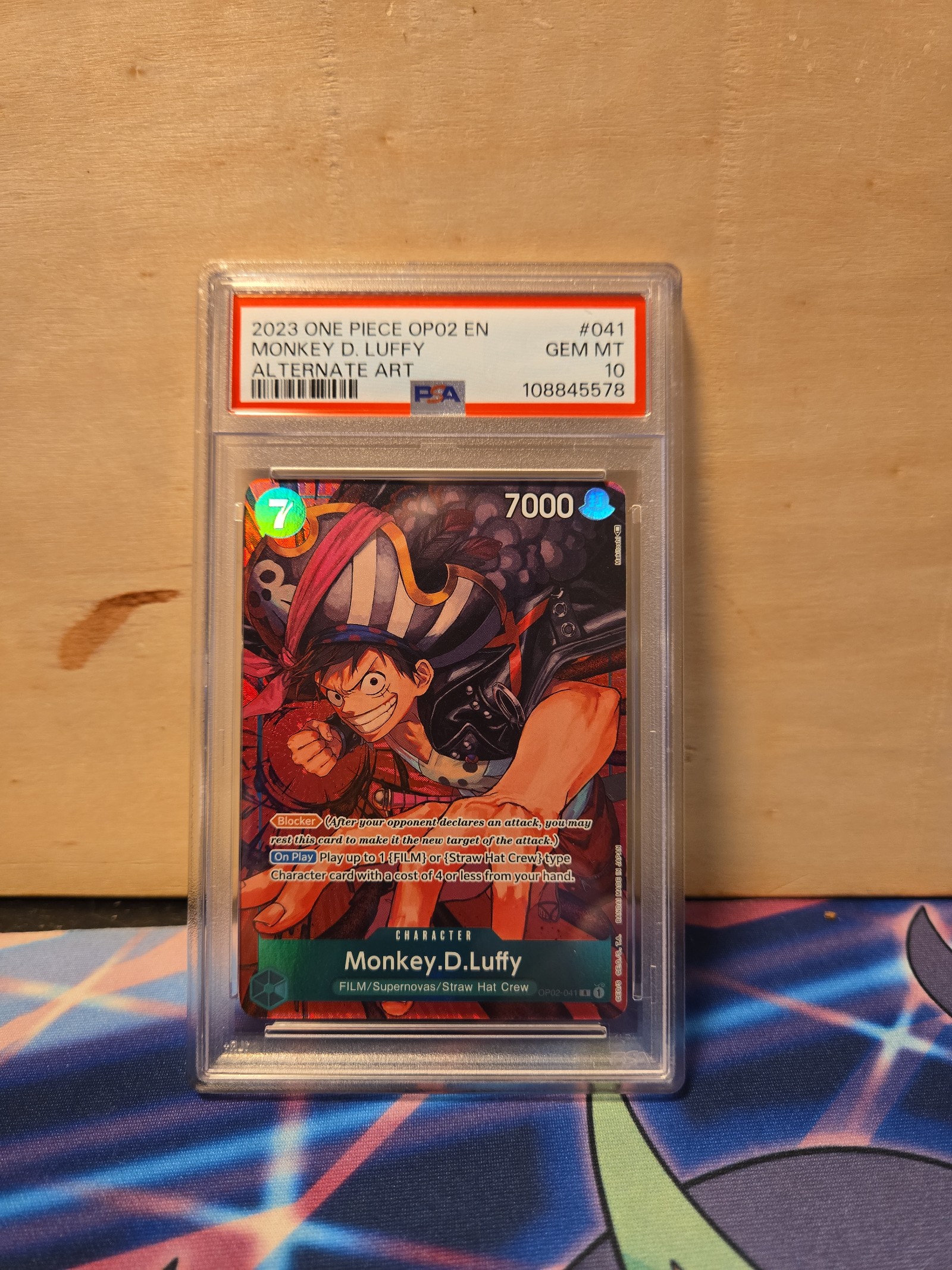 One Piece OP02 EN Monkey D. Luffy Alt Art PSA 10