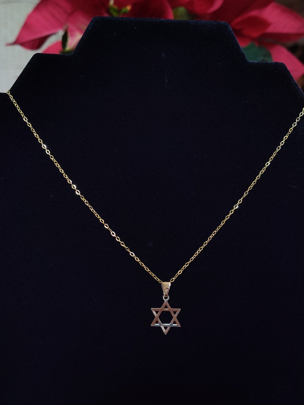 New GOLD STAR OF DAVID NECKLACE jewelry chain pendant charm