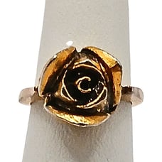 Vintage 10K Gold Rosebud Ring 3.75 Floral Pinky Delicate Feminine Intricate